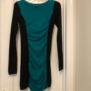 Express Ruched Front Sweater Dress